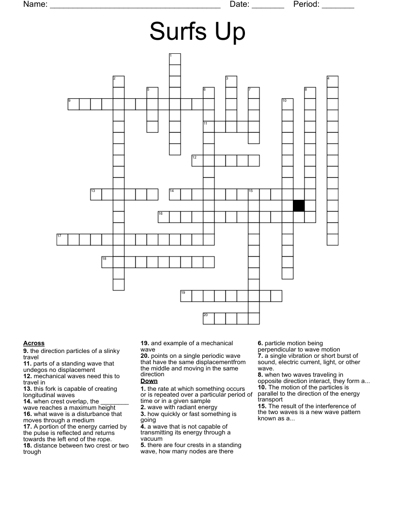 Surfs Up  Crossword