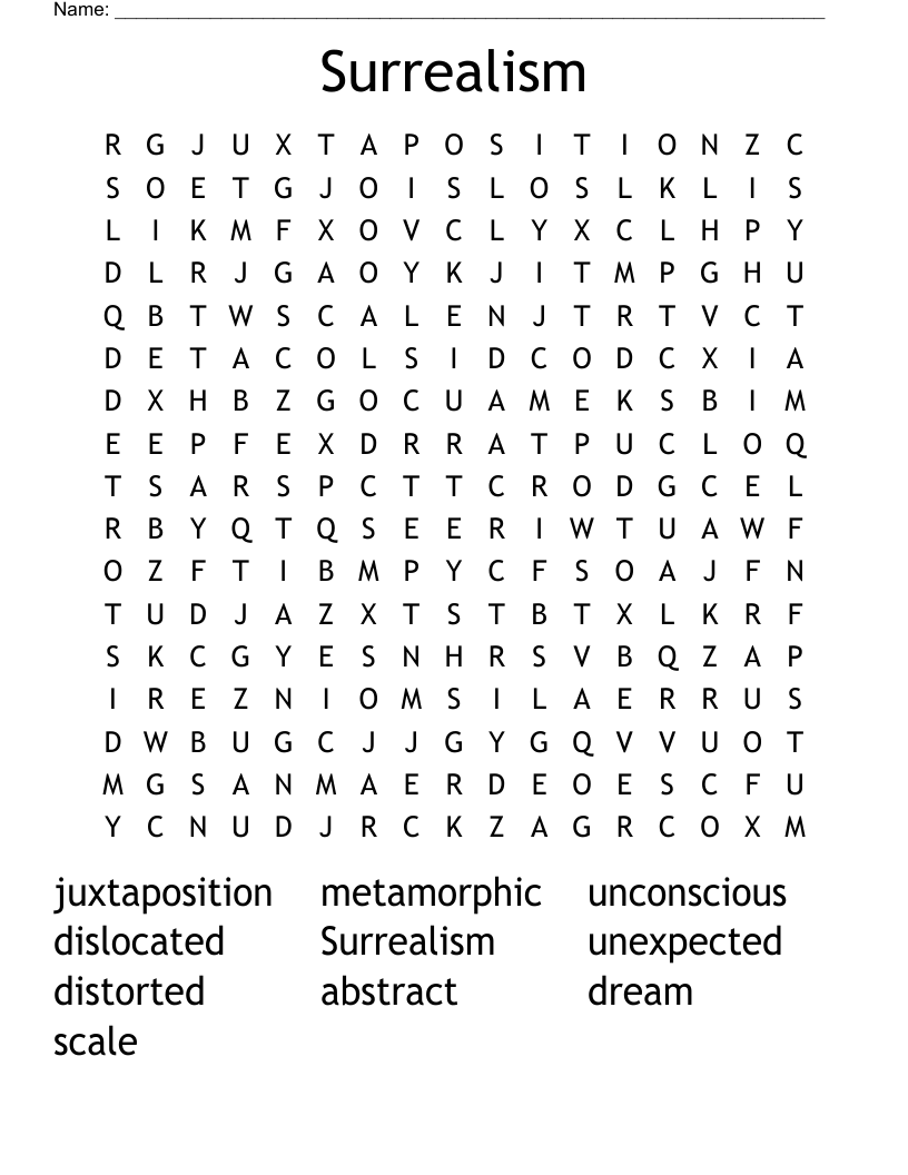 Surrealism Word Search