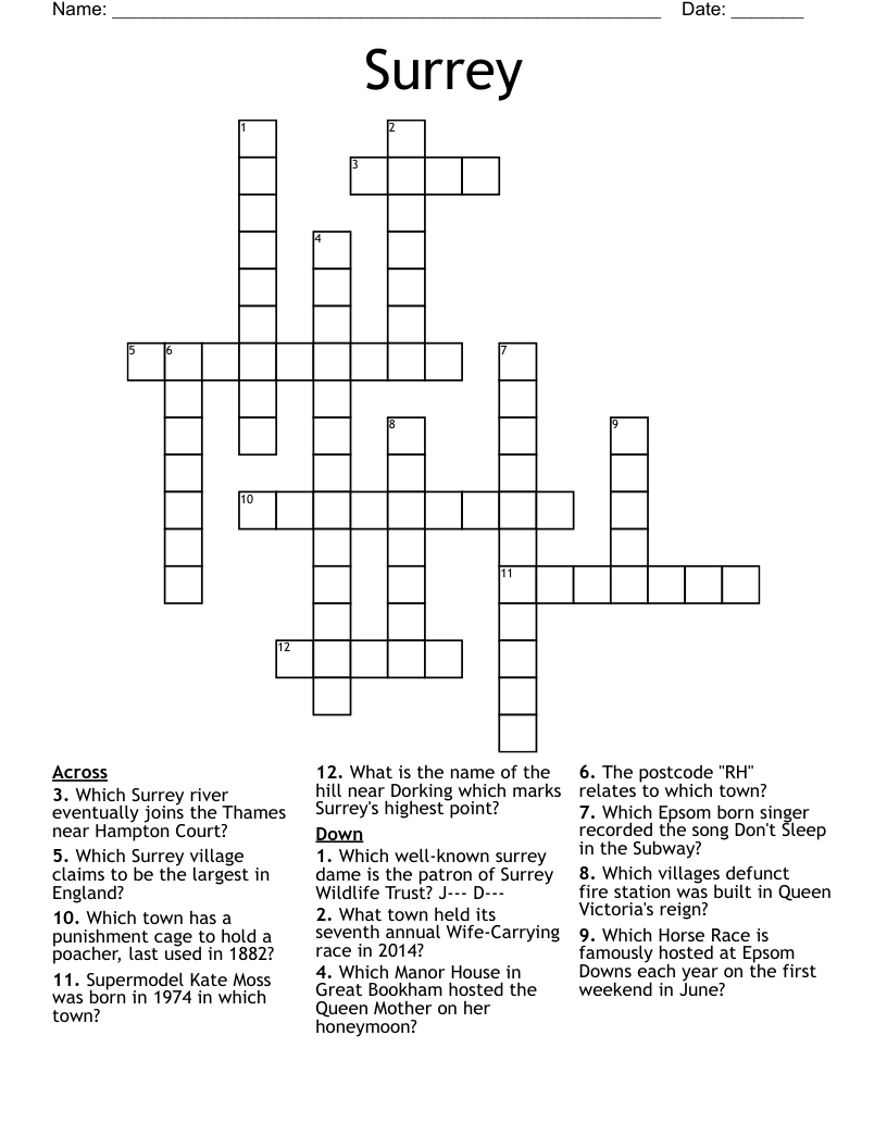 Surrey Crossword