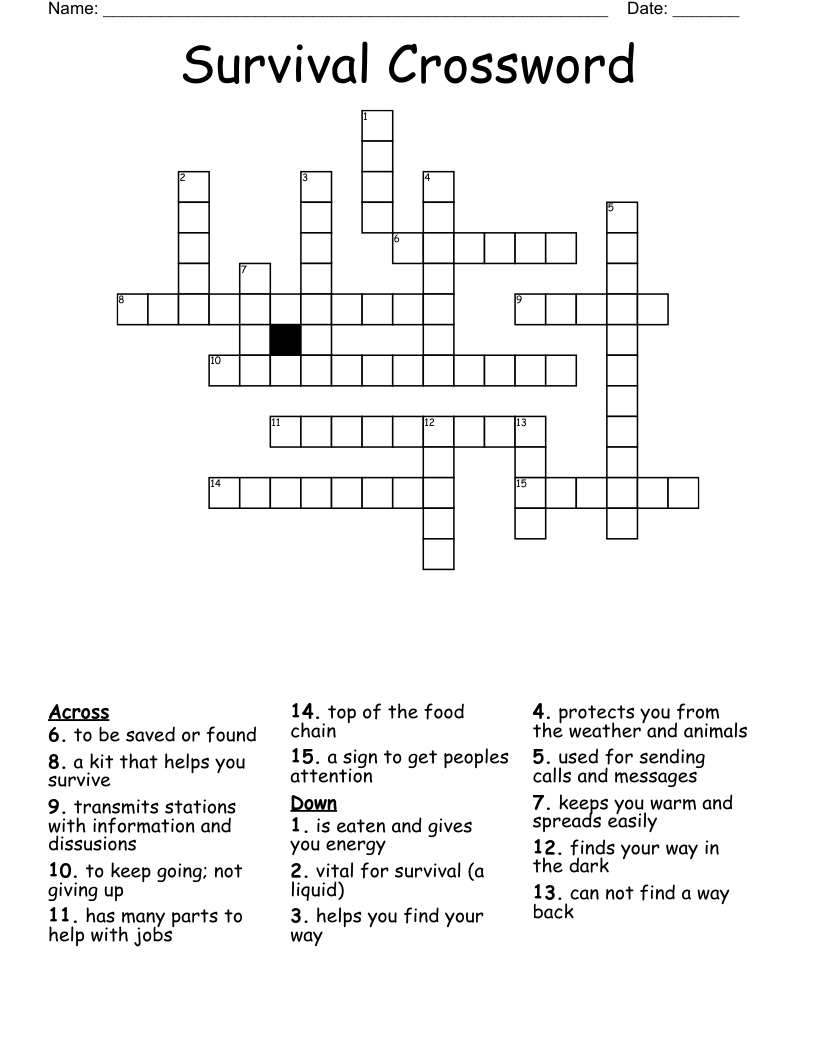Survival Crossword