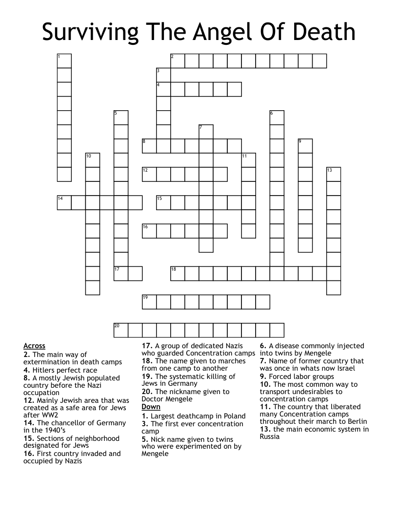 Surviving The Angel Of Death Crossword