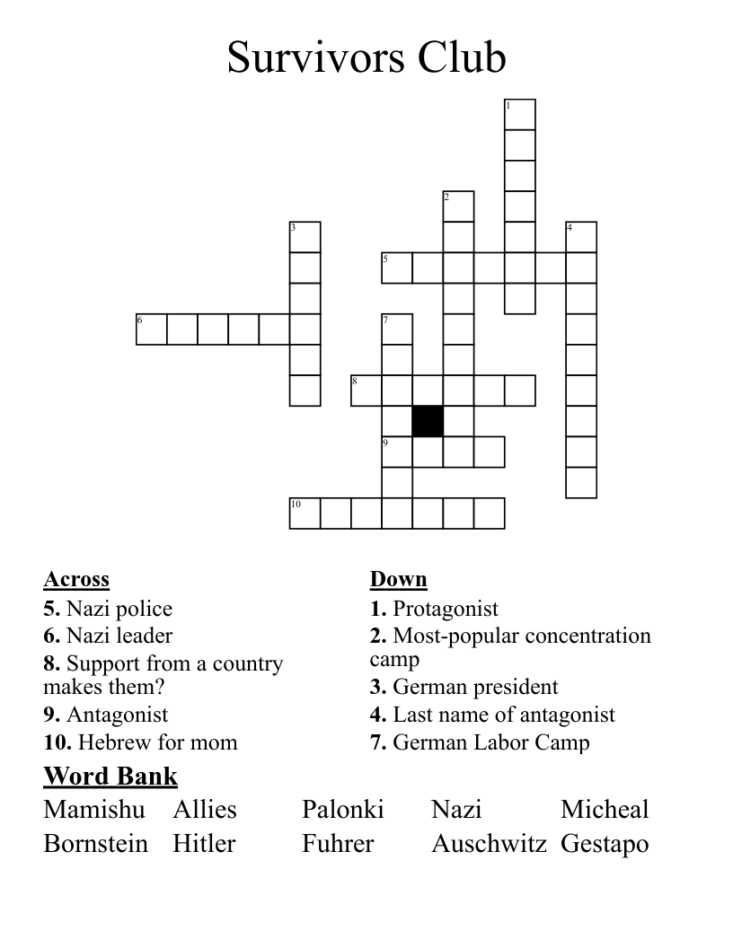 Survivors Club Crossword