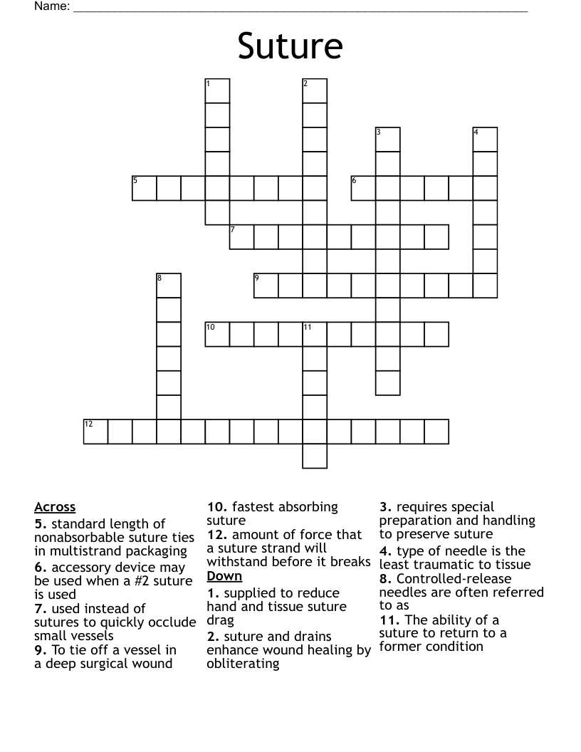 Suture Crossword