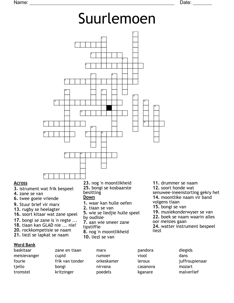 Suurlemoen Crossword