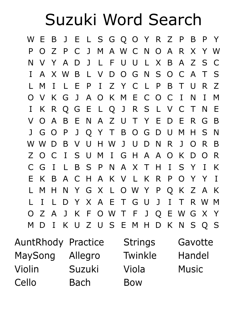 Suzuki Word Search