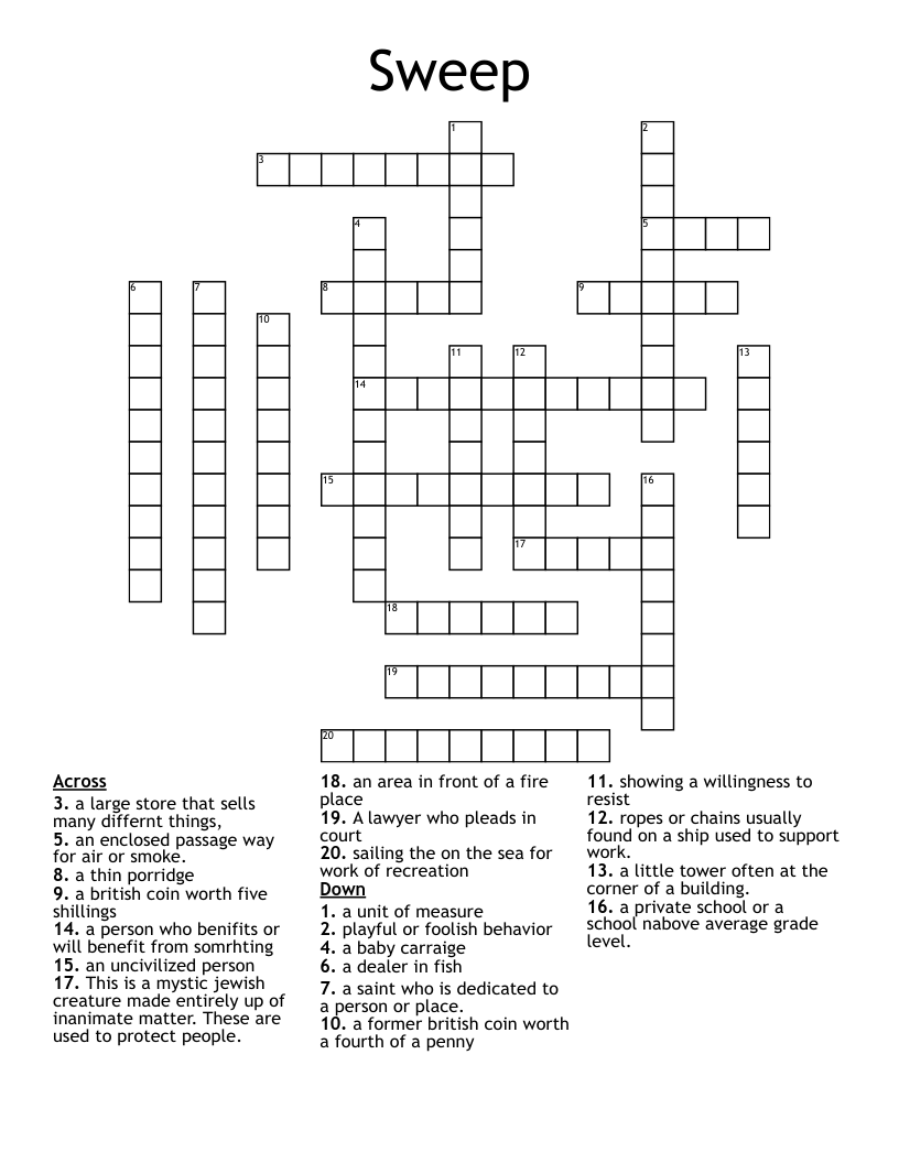 Sweep Crossword