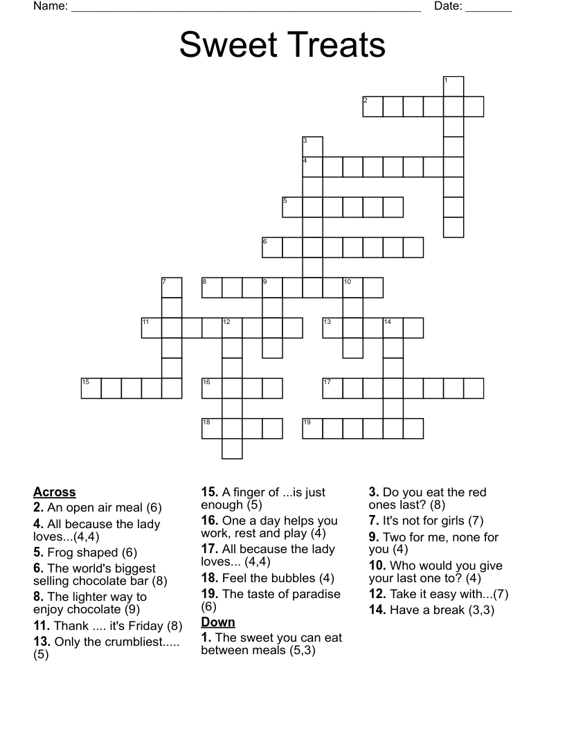 Sweet Treats Crossword