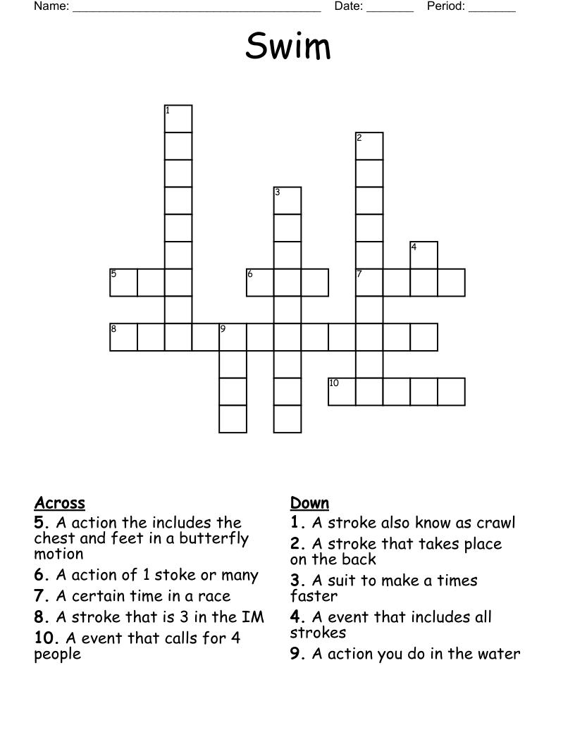 Swim Crossword