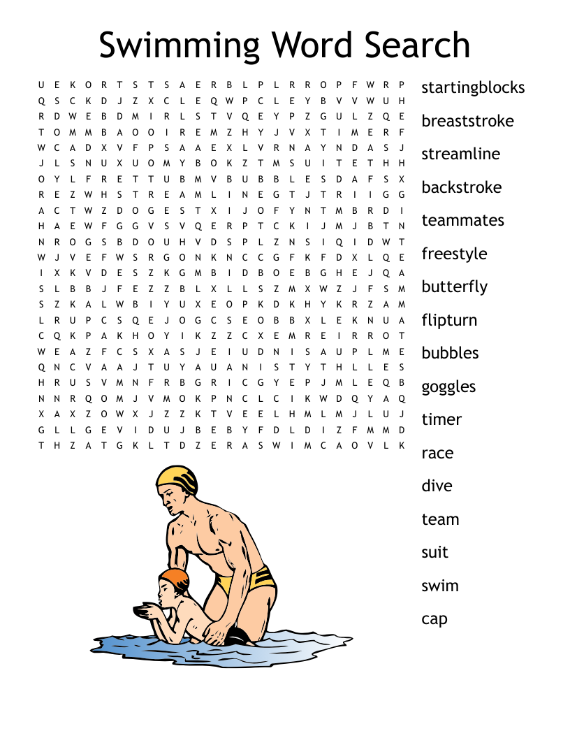 Swimming Word Search