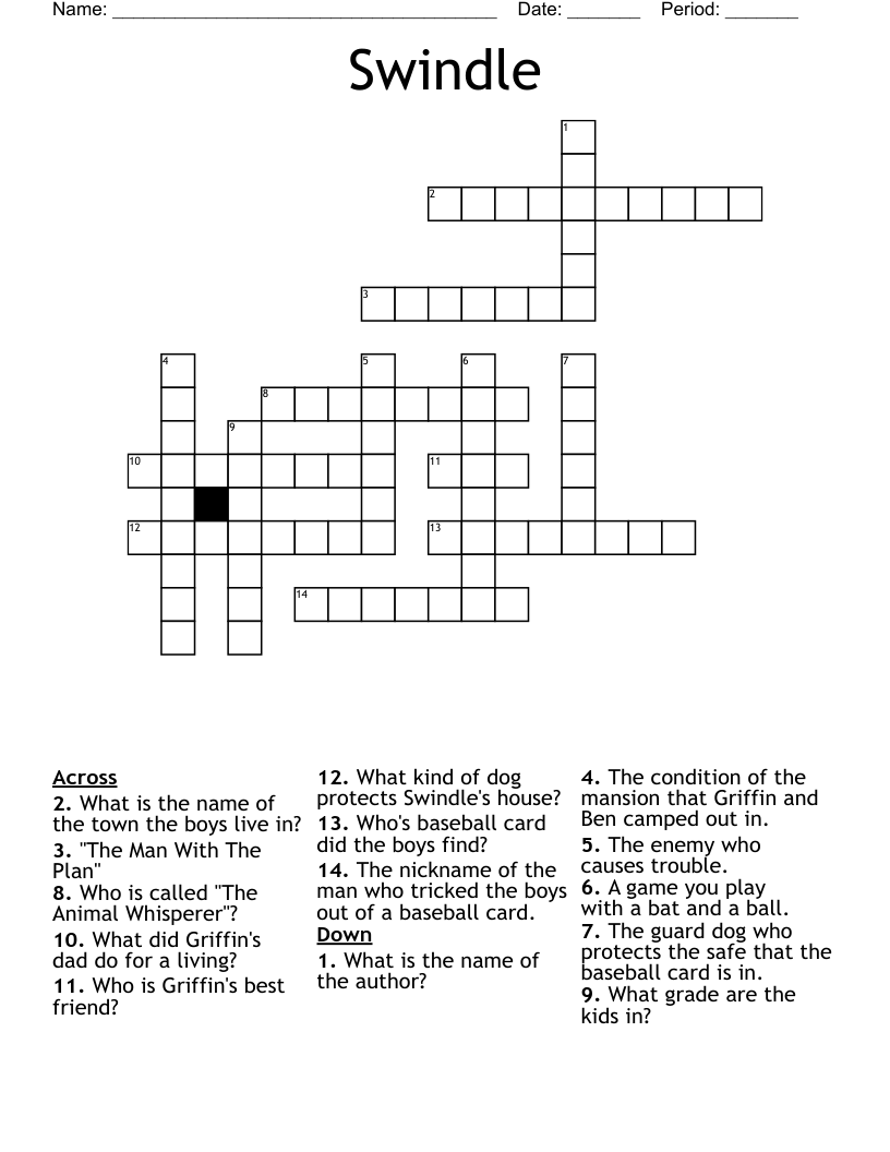 Swindle Crossword