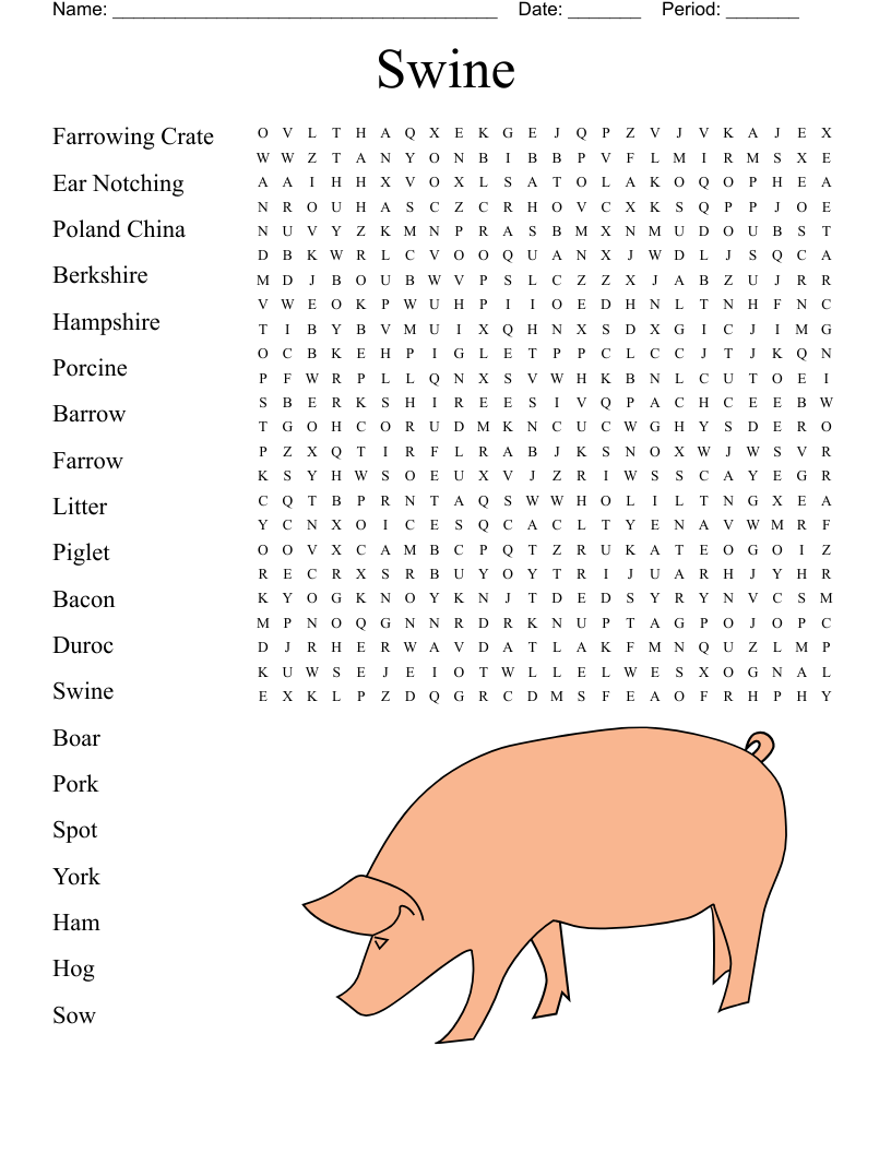 Swine  Word Search