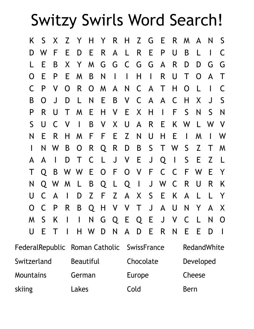 Switzy Swirls Word Search!