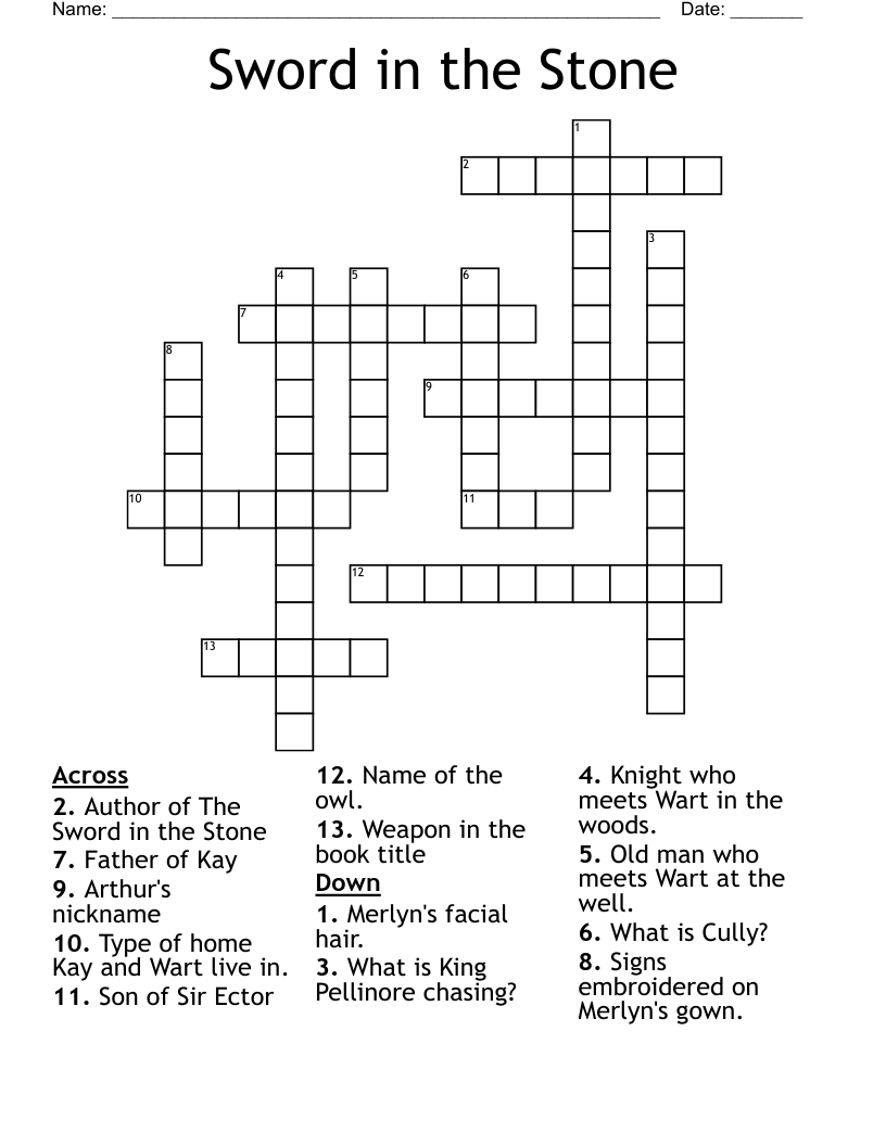 Sword in the Stone Crossword