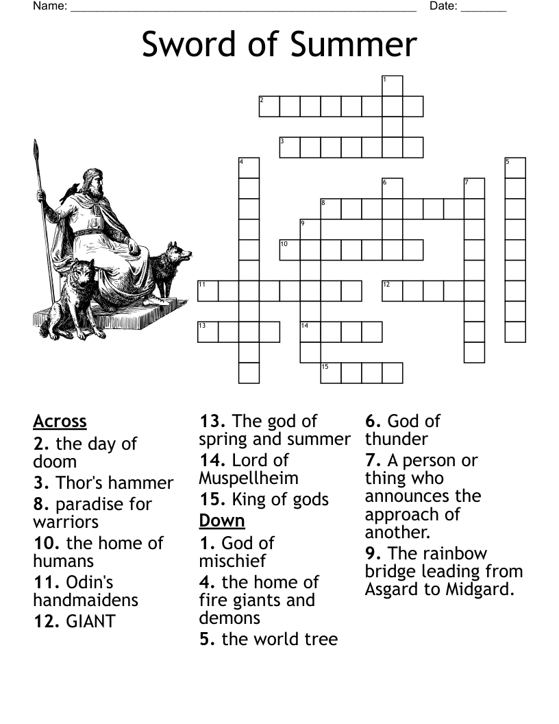 Sword of Summer Crossword