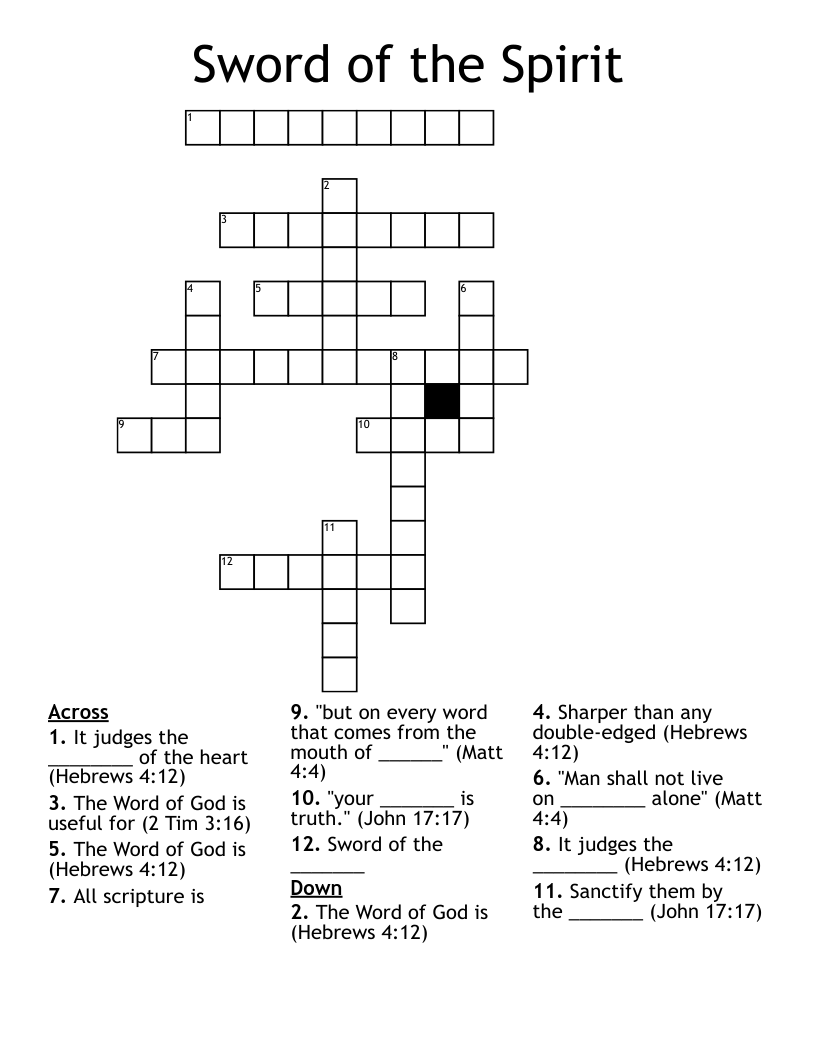 Sword of the Spirit Crossword