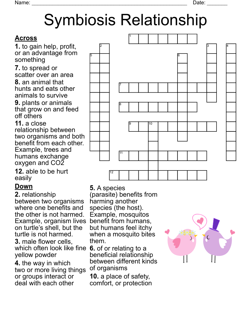 Symbiosis Relationship Crossword