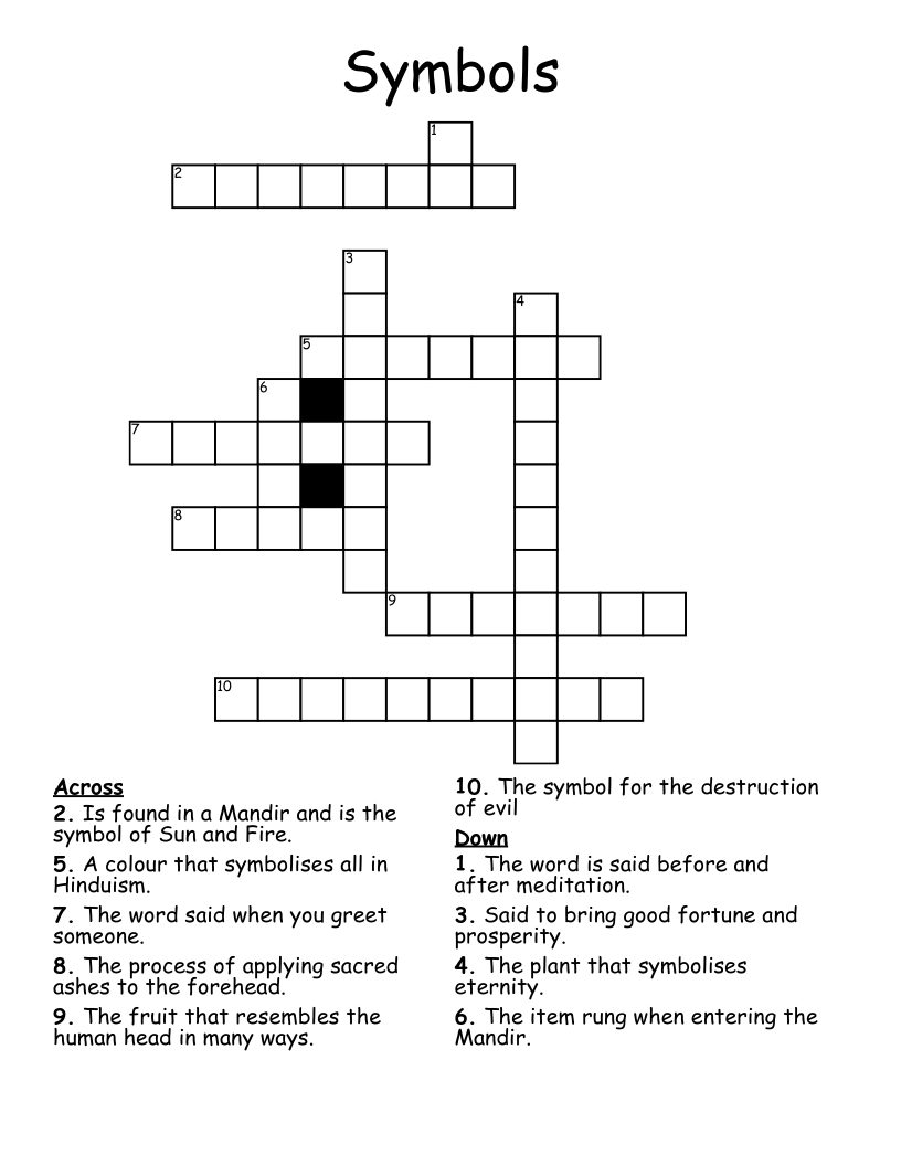Symbols Crossword