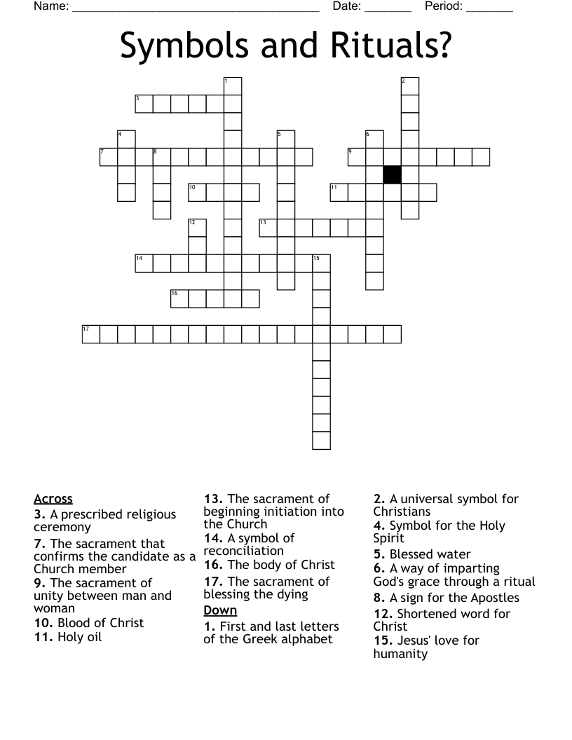 Symbols and Rituals? Crossword