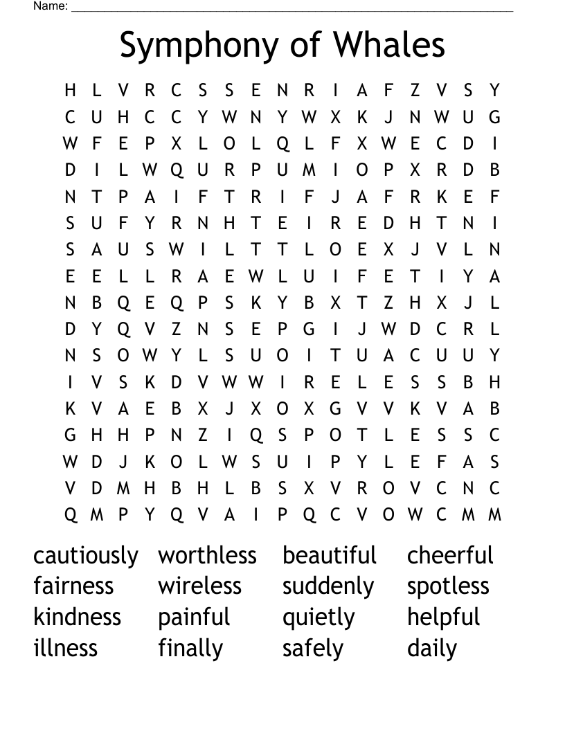 Symphony of Whales Word Search
