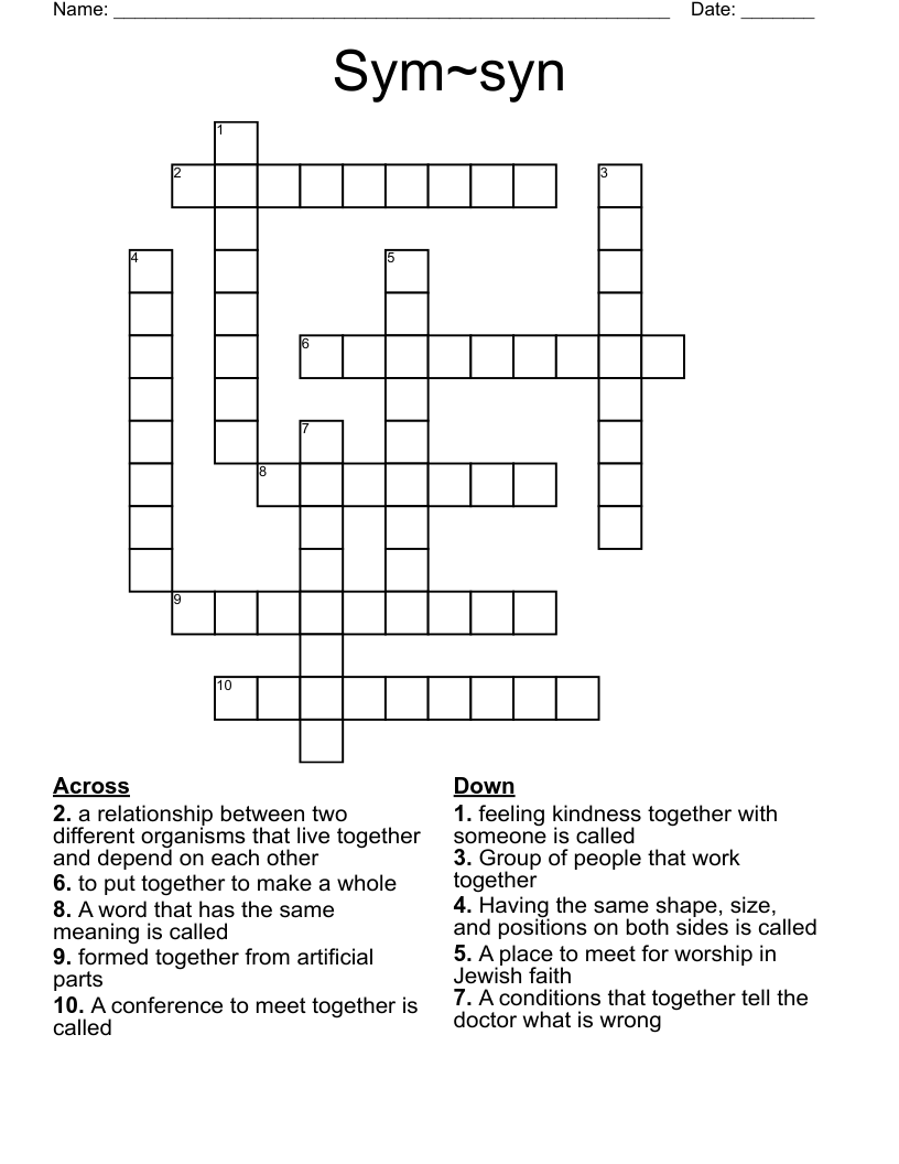 Sym~syn Crossword