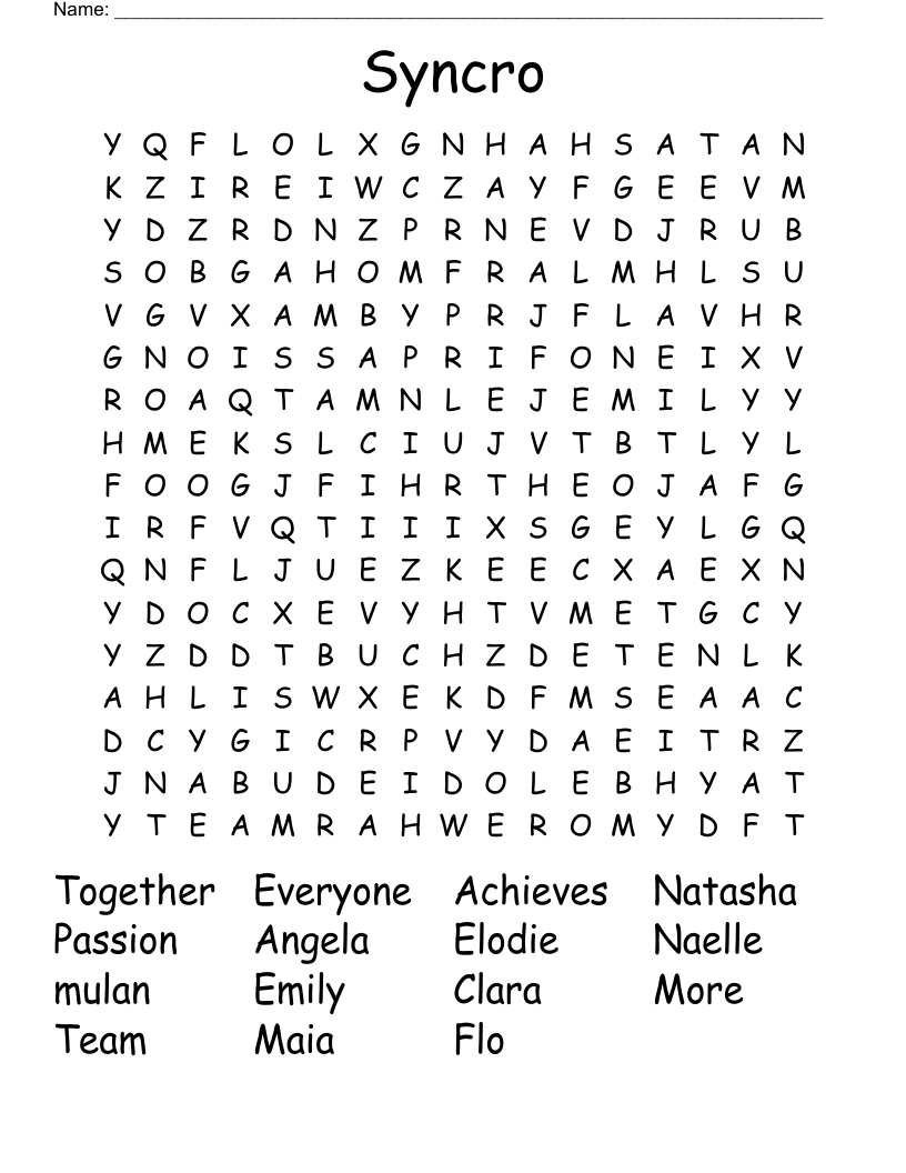Syncro Word Search