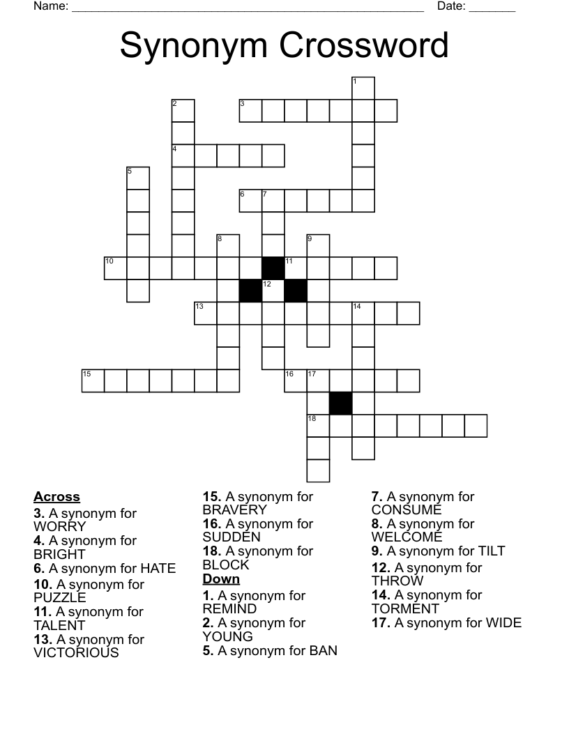 Synonym Crossword