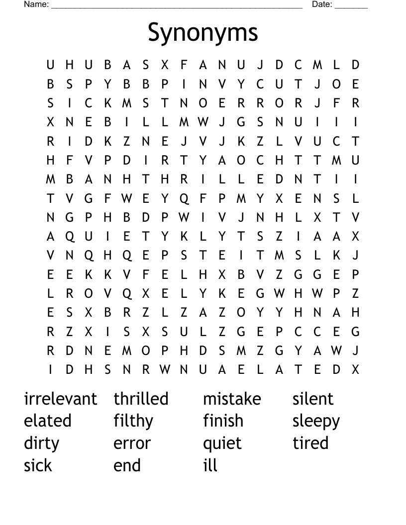 Synonyms Word Search