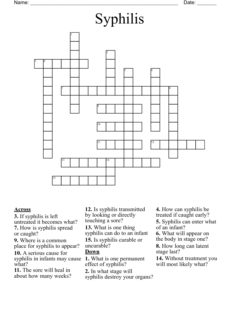 Syphilis Crossword