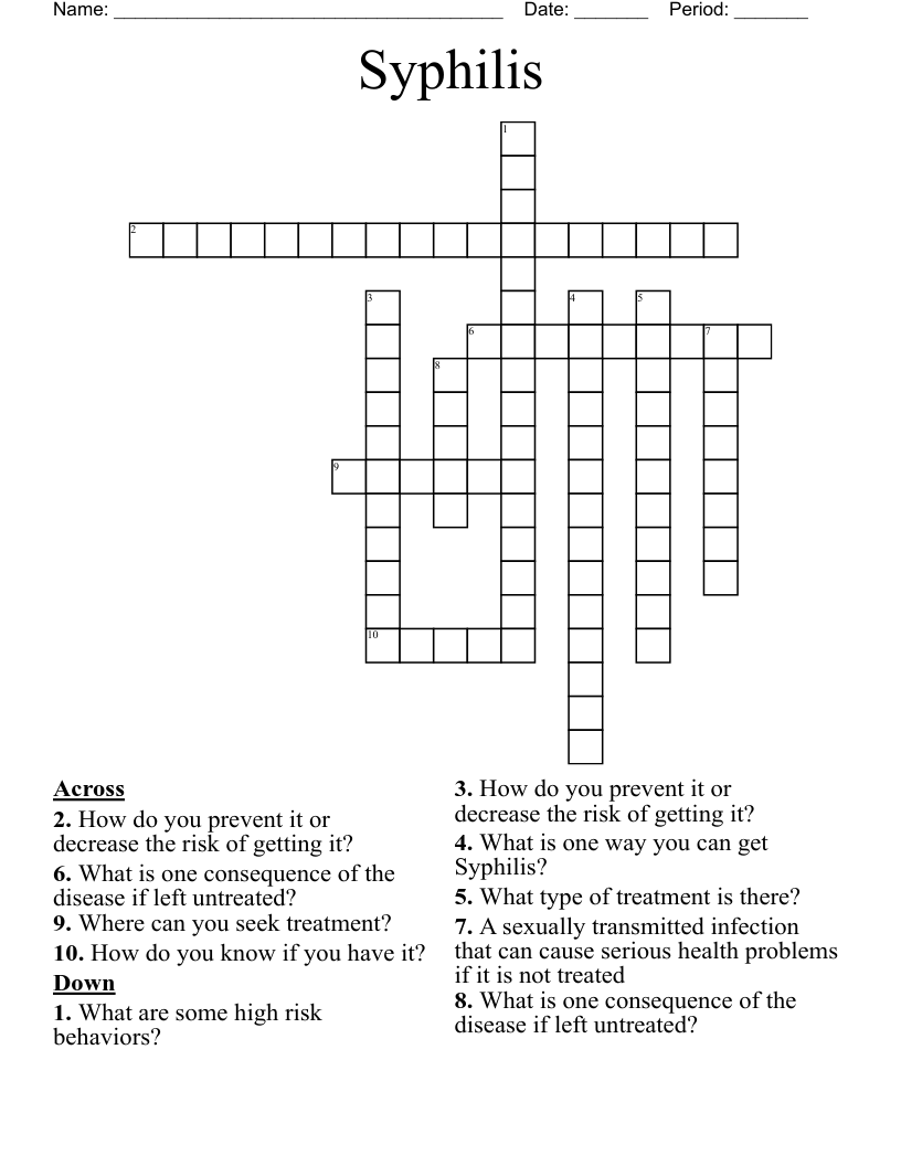 Syphilis Crossword