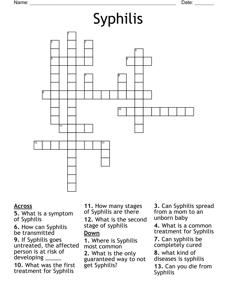 Syphilis Crossword