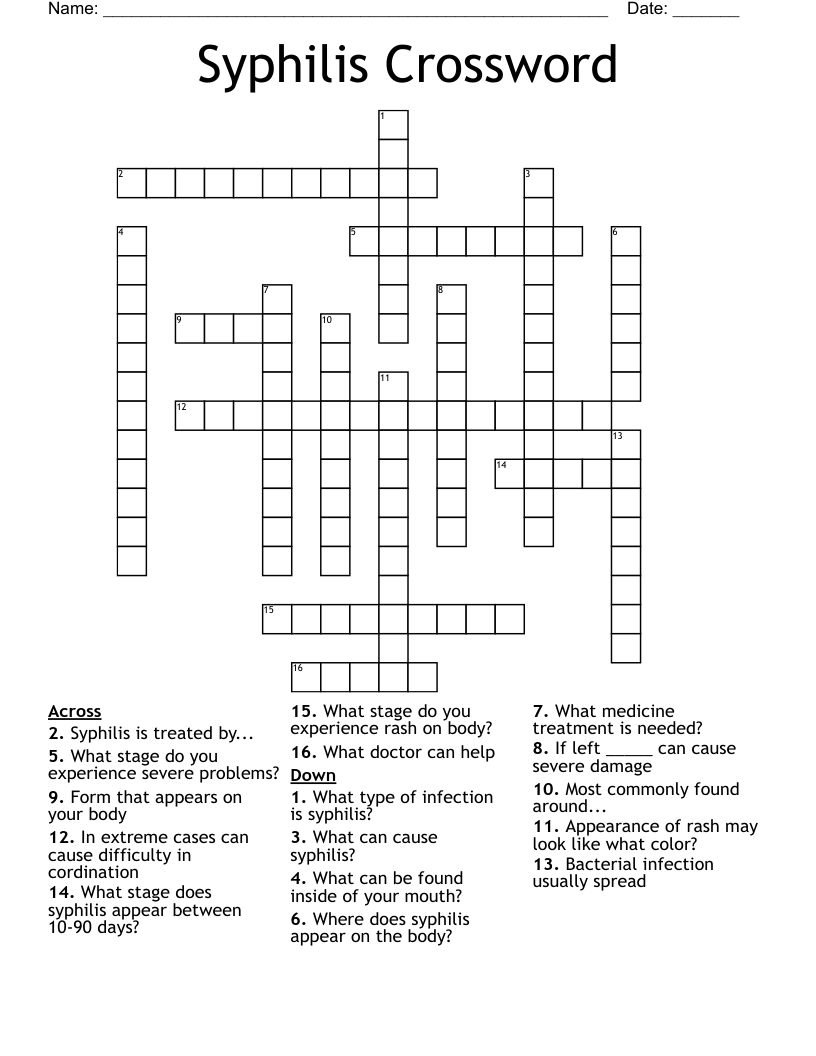 Syphilis Crossword