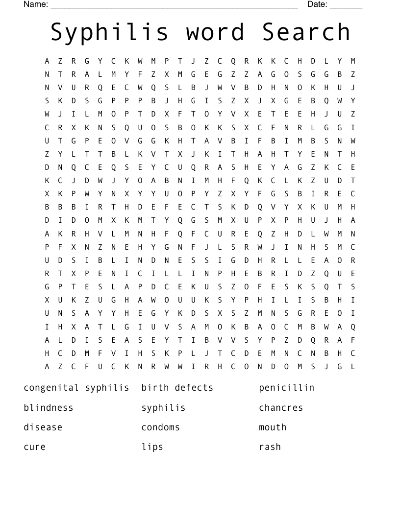 Syphilis word Search 