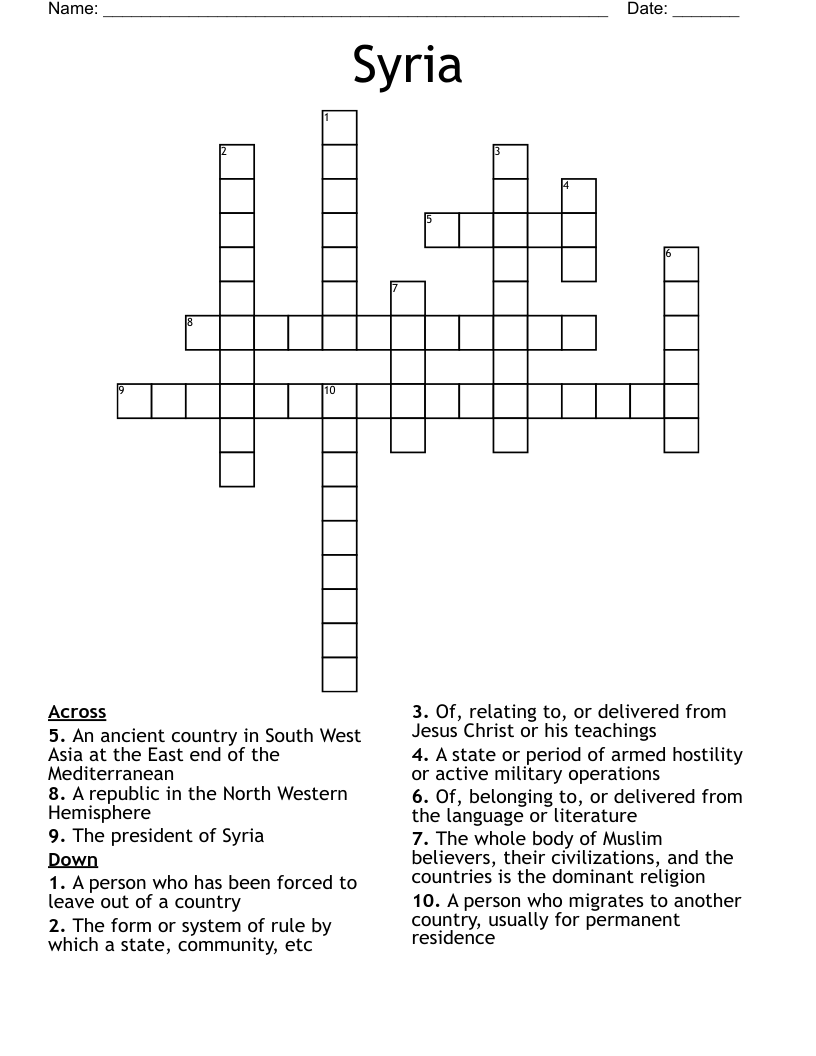 Syria Crossword