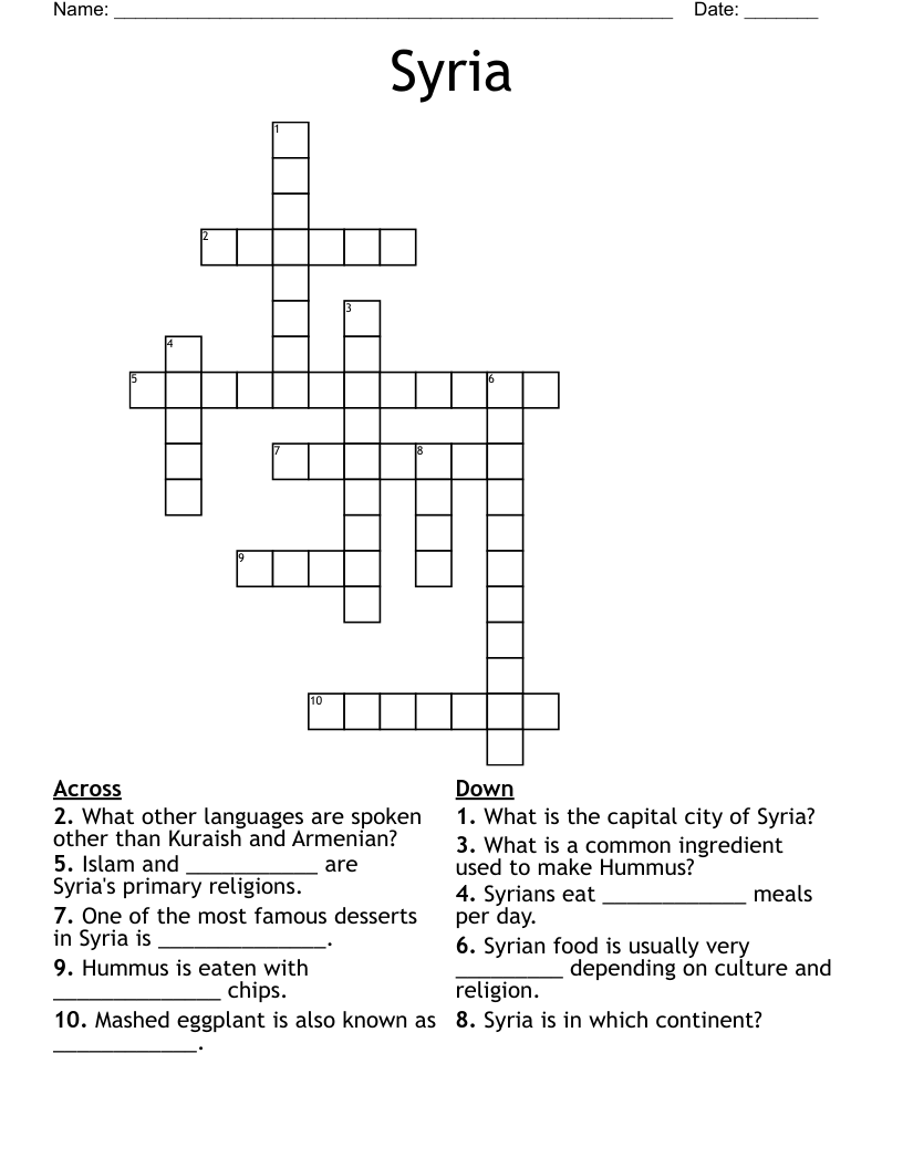 Syria Crossword
