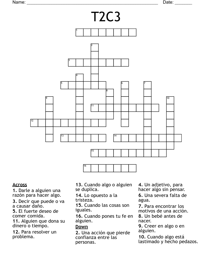 T2C3 Crossword