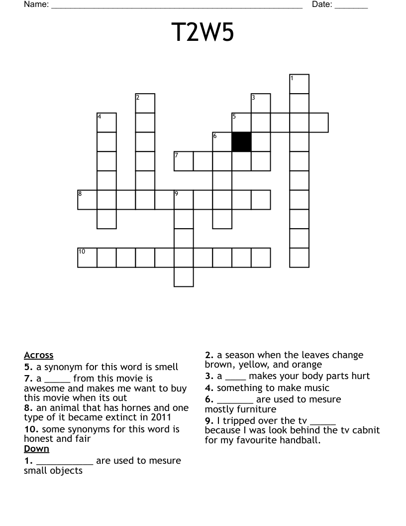 T2W5 Crossword