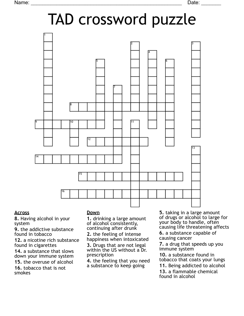 TAD crossword puzzle 