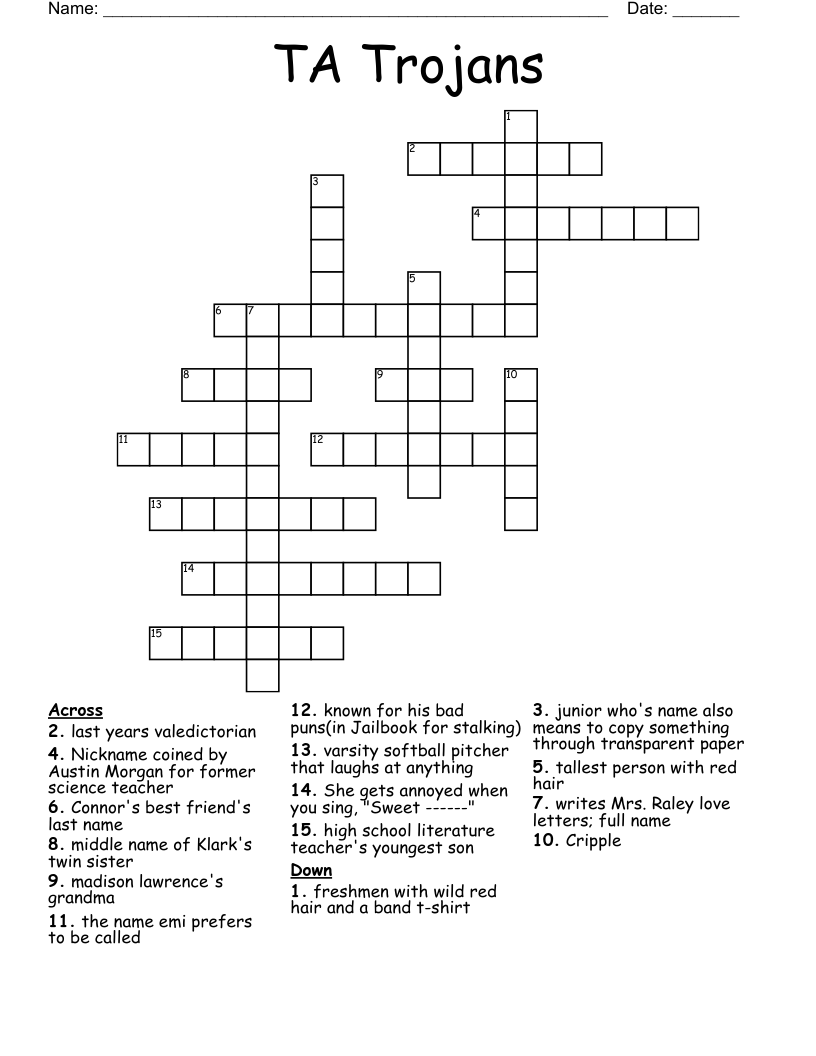 TA Trojans Crossword