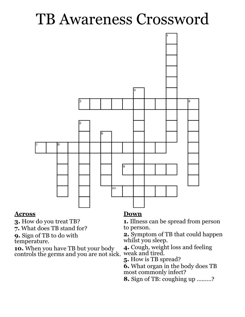 TB Awareness Crossword 