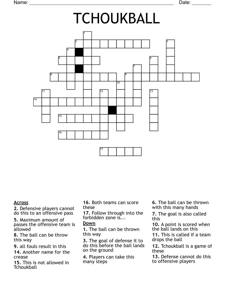 TCHOUKBALL Crossword