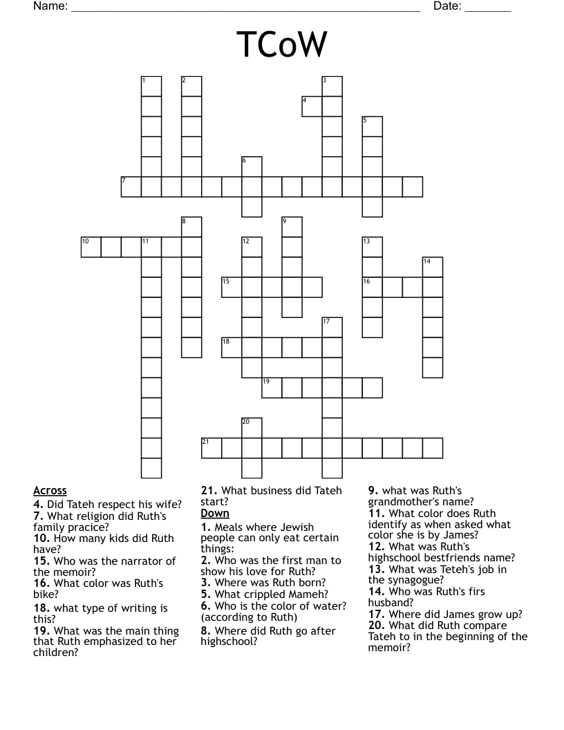 TCoW  Crossword