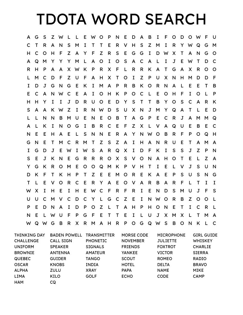 TDOTA WORD SEARCH
