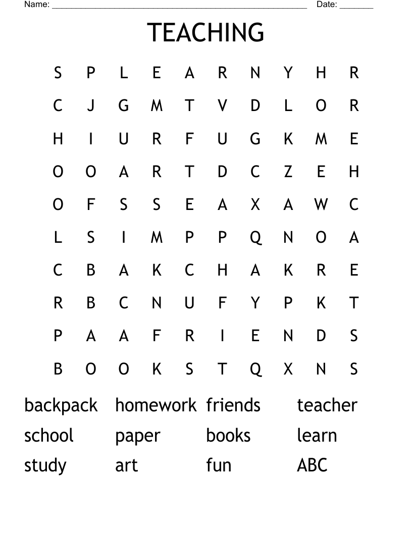 TEACHING Word Search