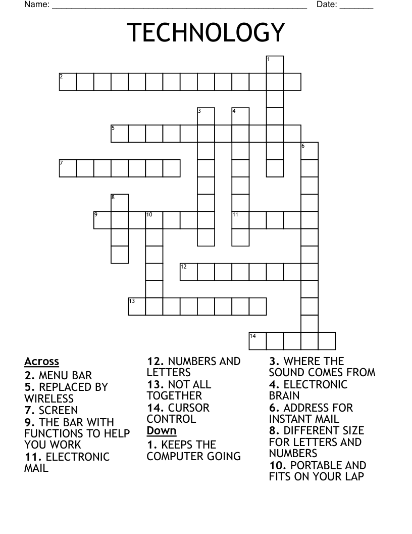 TECHNOLOGY Crossword