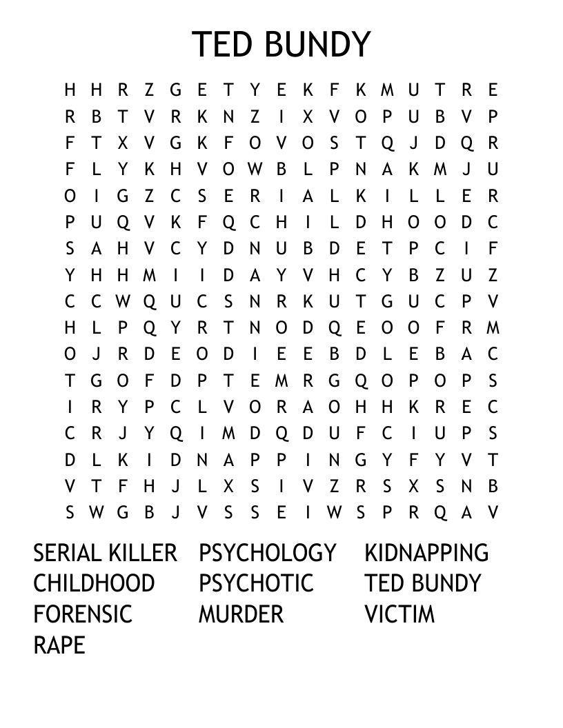 TED BUNDY Word Search
