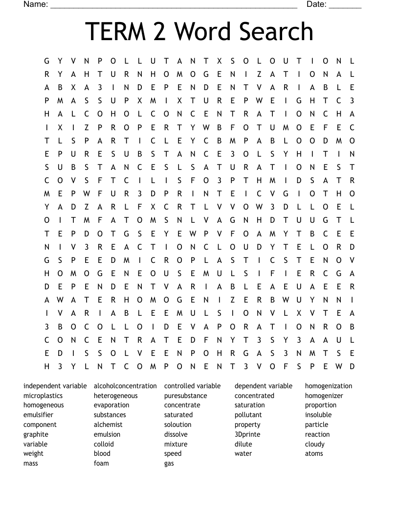 TERM 2 Word Search 