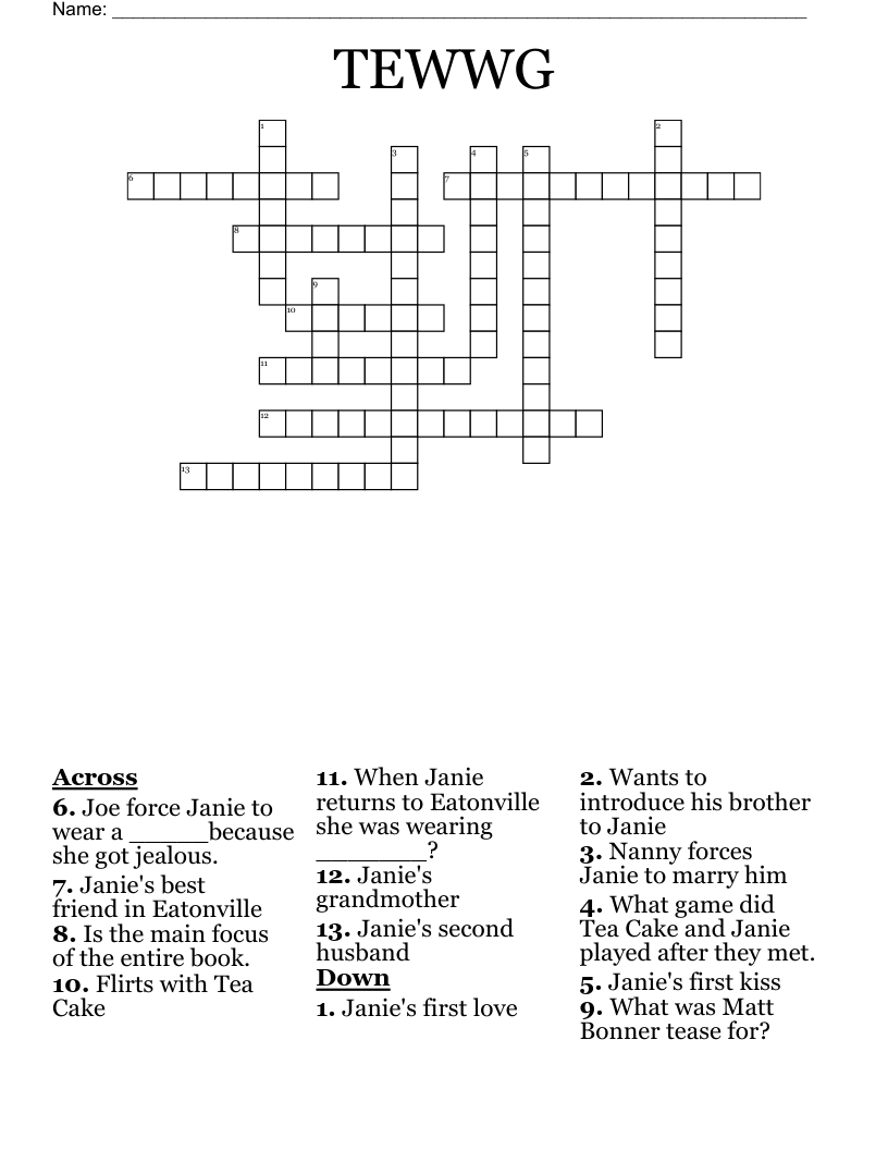 TEWWG Crossword