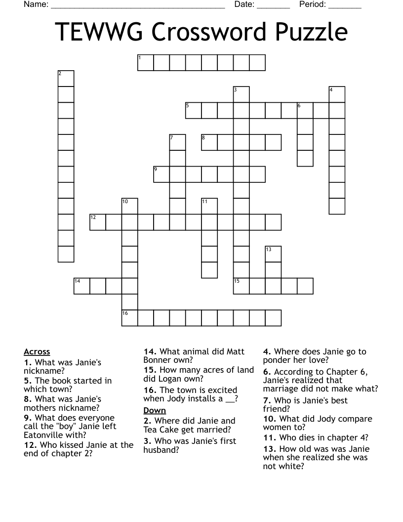 TEWWG Crossword Puzzle
