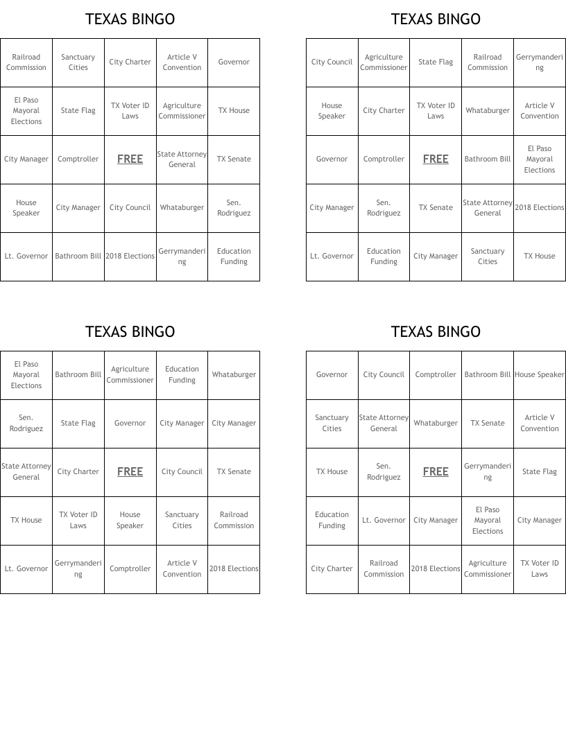 TEXAS BINGO