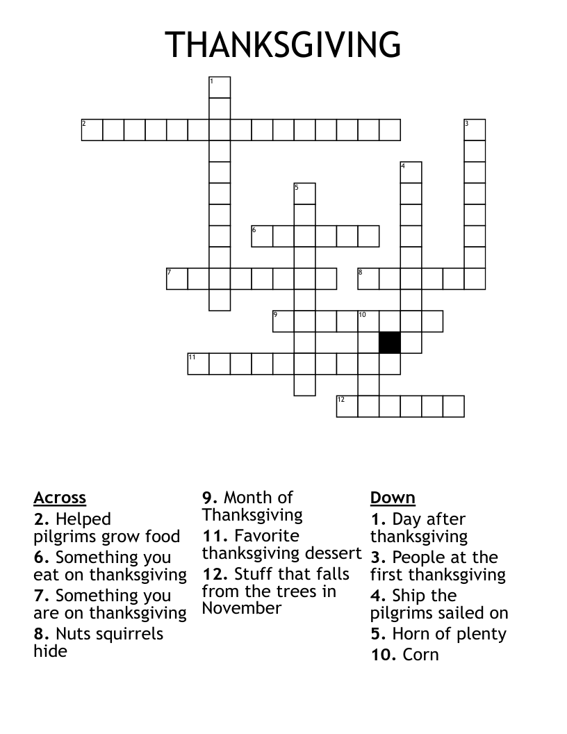 THANKSGIVING  Crossword